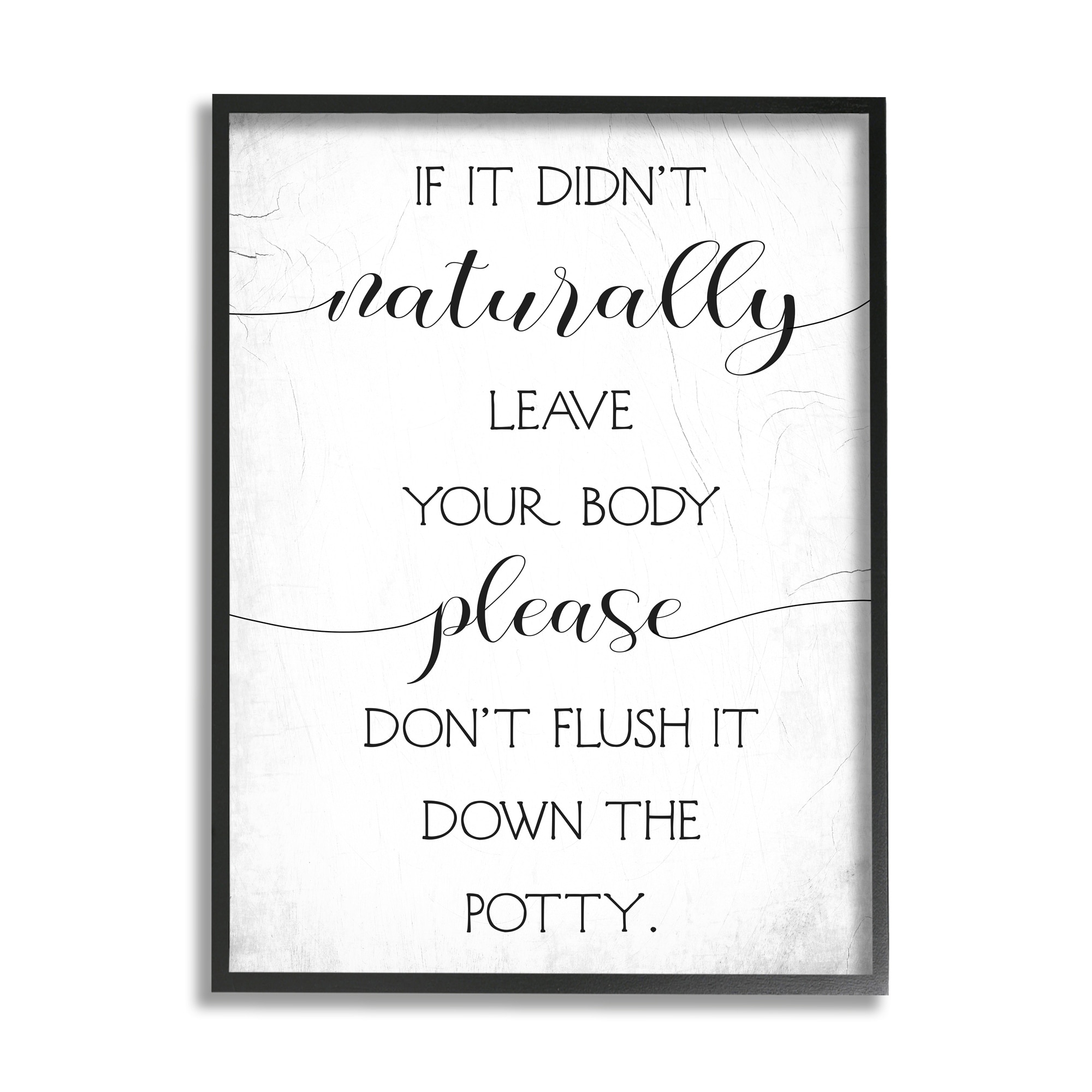 Stupell Industries Doesn't Leave Body Don't Flush Down Potty Quote Black Framed by Daphne Polselli