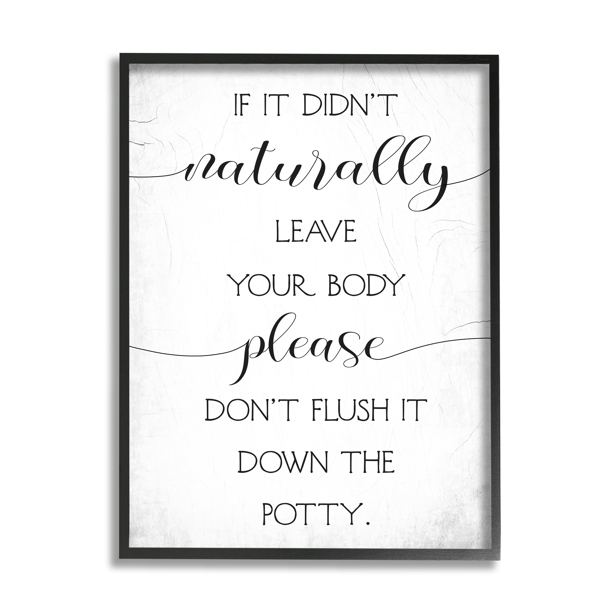 Stupell Industries Doesn't Leave Body Don't Flush Down Potty Quote Black Framed by Daphne Polselli