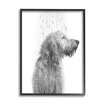 Stupell Industries Dog Bathroom Splash Animals & Insects Painting Black Framed Art Print Wall Art, 11 x 14