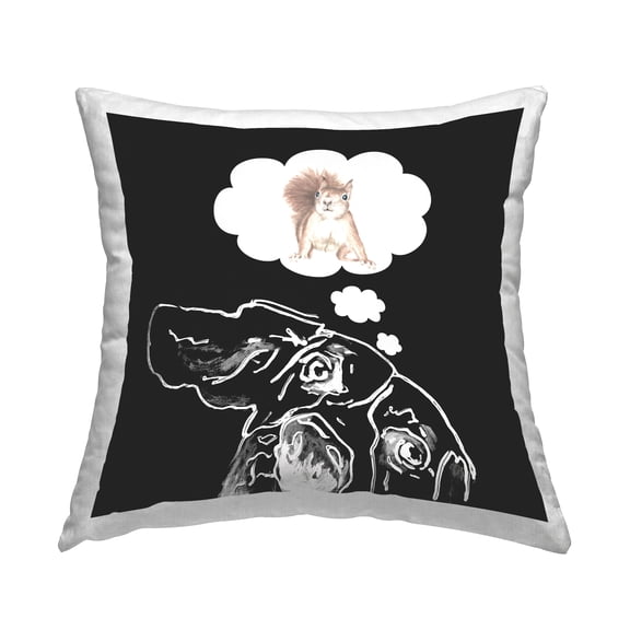 Stupell Industries Dog Dreaming Squirrel Funny Printed Throw Pillow Design by Patricia Pinto