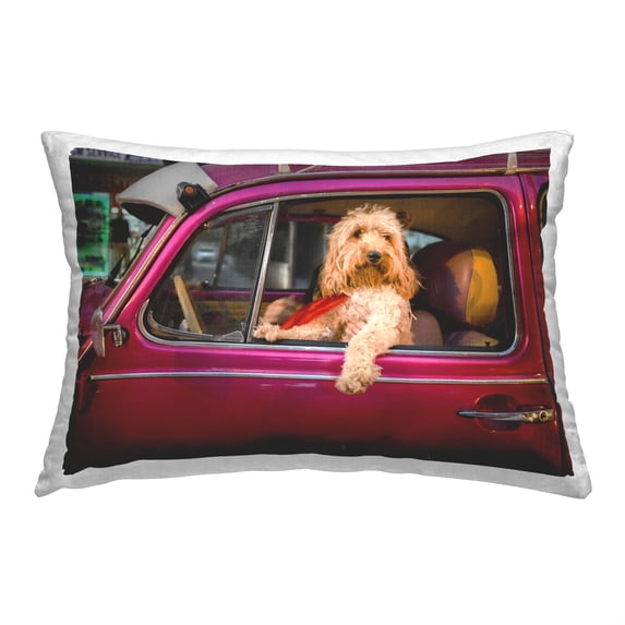 Stupell Industries Dog Driving Antique Car Decorative Printed Throw Pillow, 14 x 20