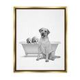 thumbnail image 1 of Stupell Industries Dog Family Bathroom Animals Animals & Insects Painting Gold Floater Framed Art Print Wall Art, 1 of 6