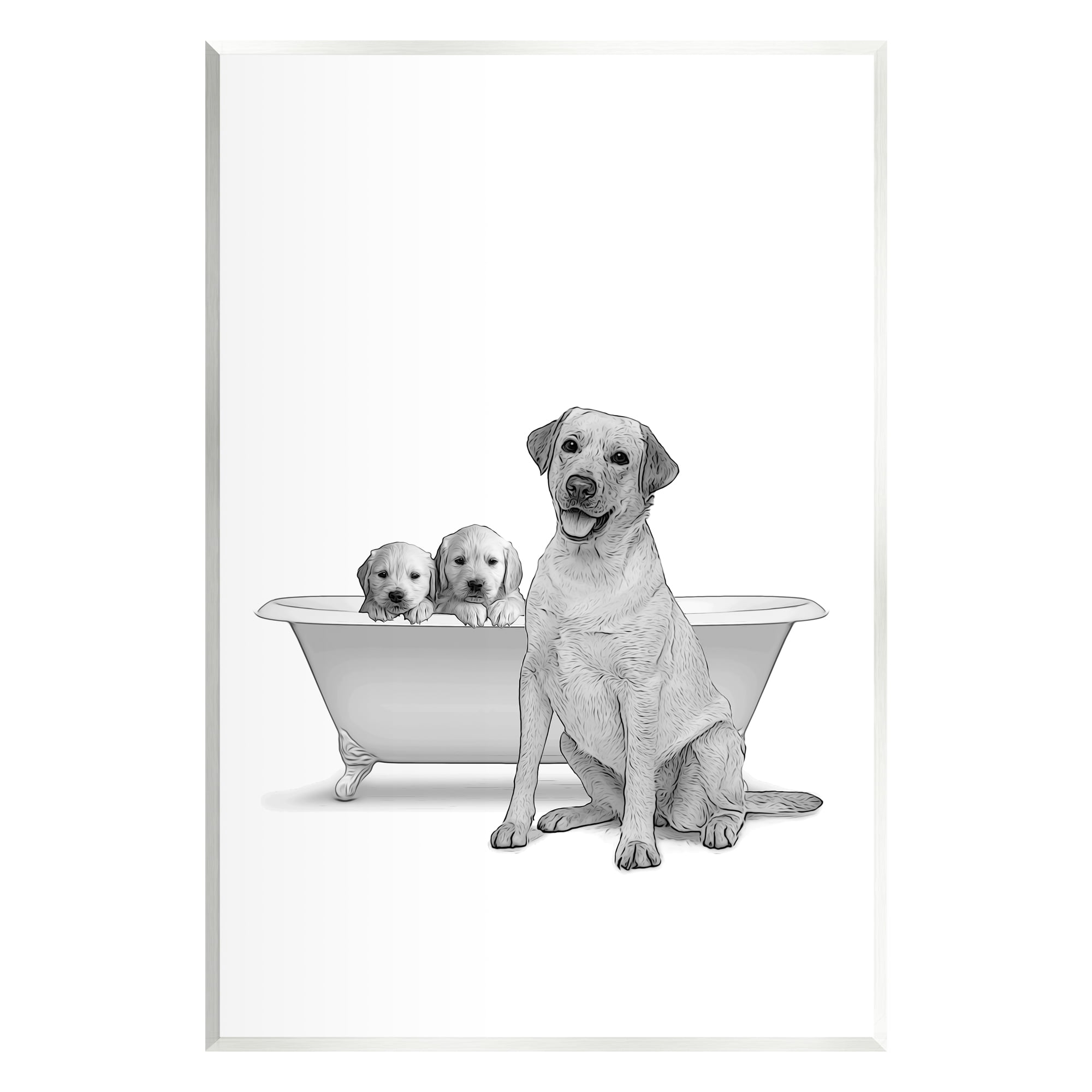 Stupell Industries Dog Family Bathroom Animals Animals & Insects Painting Unframed Art Print Wall Art