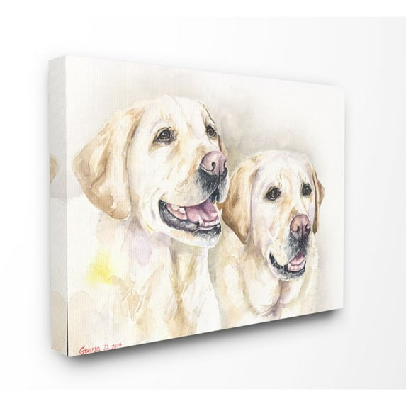 Stupell Industries Dog Friends Pet Animal Watercolor Painting Canvas Wall Art by George Dyachenko