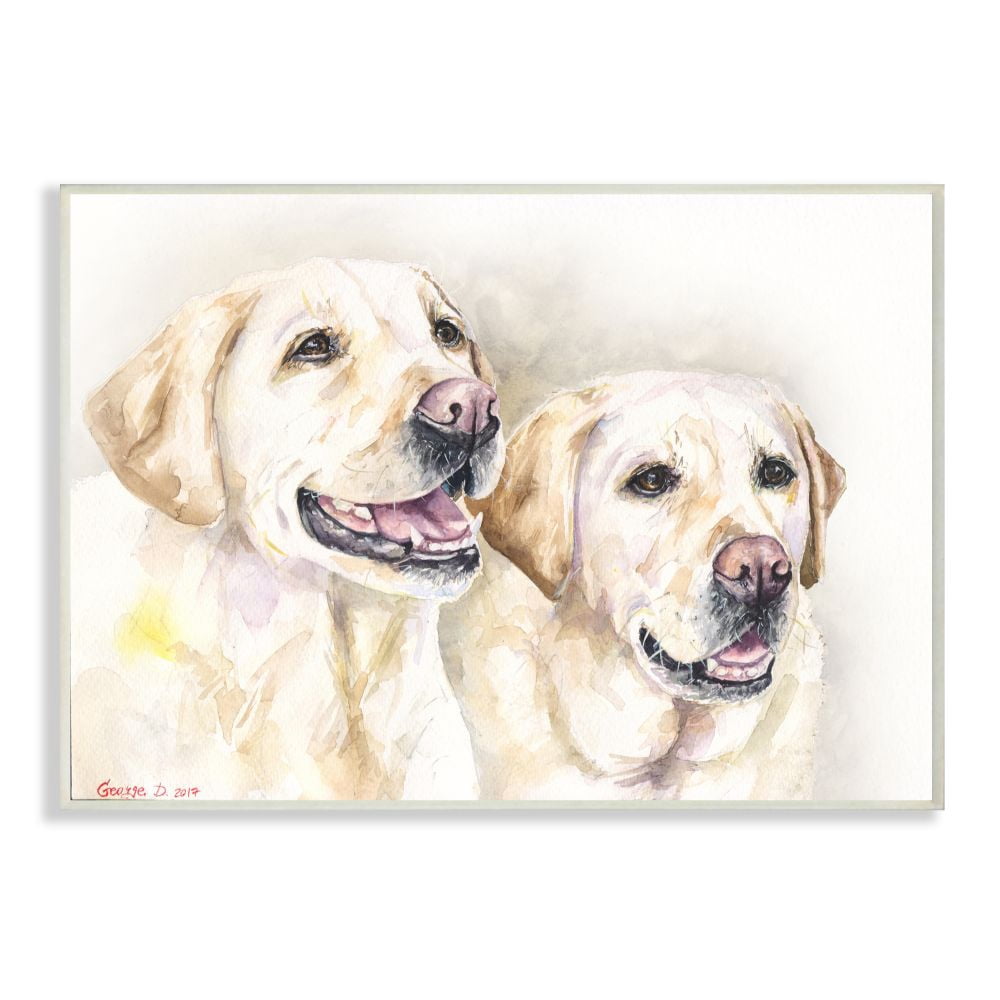 Stupell Industries Dog Friends Pet Animal Watercolor Painting Wall Plaque Art by George Dyachenko