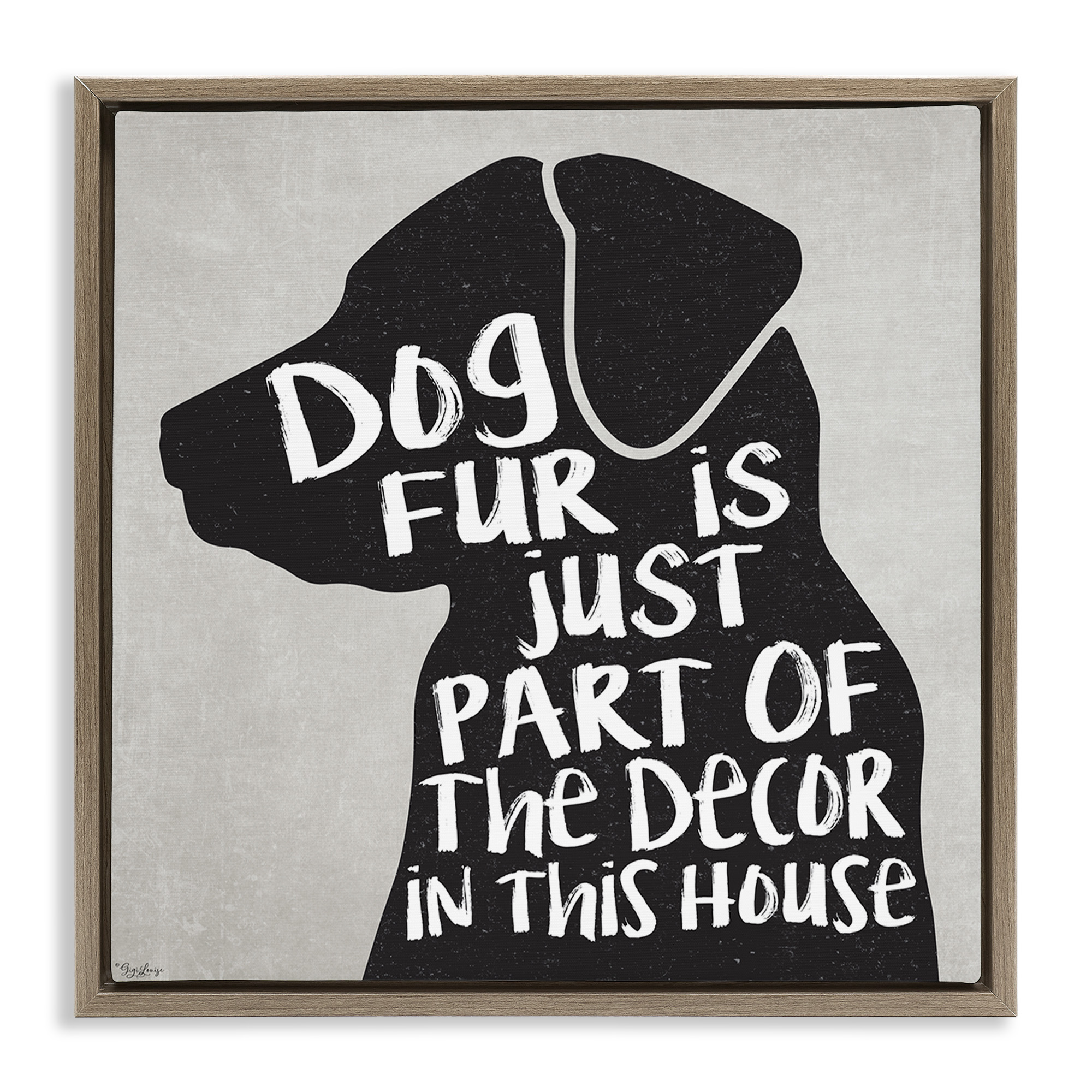 Stupell Industries Dog Fur Funny Pet Phrase Animals & Insects Painting Brown Floater Framed Canvas Art Print Wall Art, 25 x 25