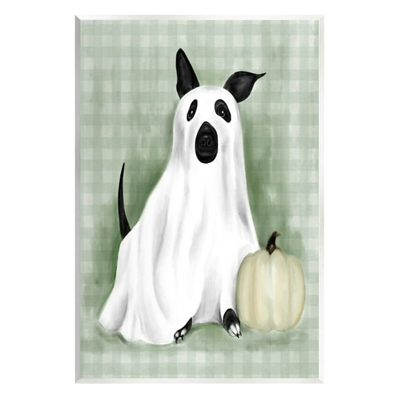Stupell Industries Dog Ghost Halloween Costume Graphic Art Unframed Art Print Wall Art, Design by Lil' Rue
