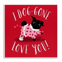 Stupell Industries Dog-Gone Love You Animals Painting Unframed Art Print Wall Art, 12 x 12