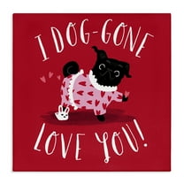 Stupell Industries Dog-Gone Love You Animals Painting Wrapped Canvas Art Print Wall Art, 17 x 17