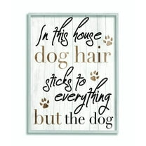 Stupell Industries Dog Hair Sticks Funny Pet Word Design Framed Wall Art by Daphne Polselli