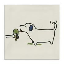 Stupell Industries Dog & Ice Cream Food & Beverage Painting Wrapped Canvas Art Print Wall Art, 17 x 17