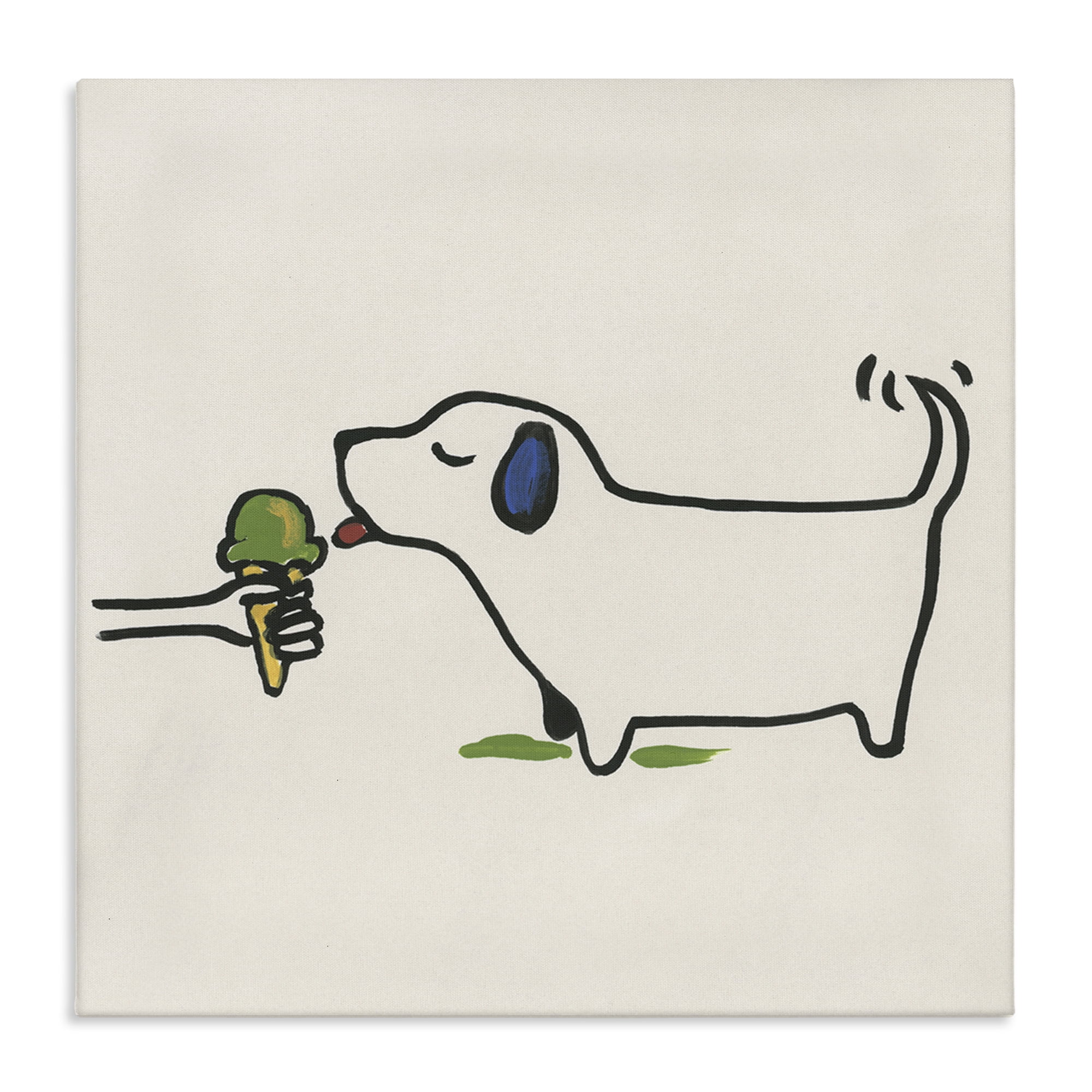 Stupell Industries Dog & Ice Cream Food & Beverage Painting Wrapped Canvas Art Print Wall Art, 36 x 36