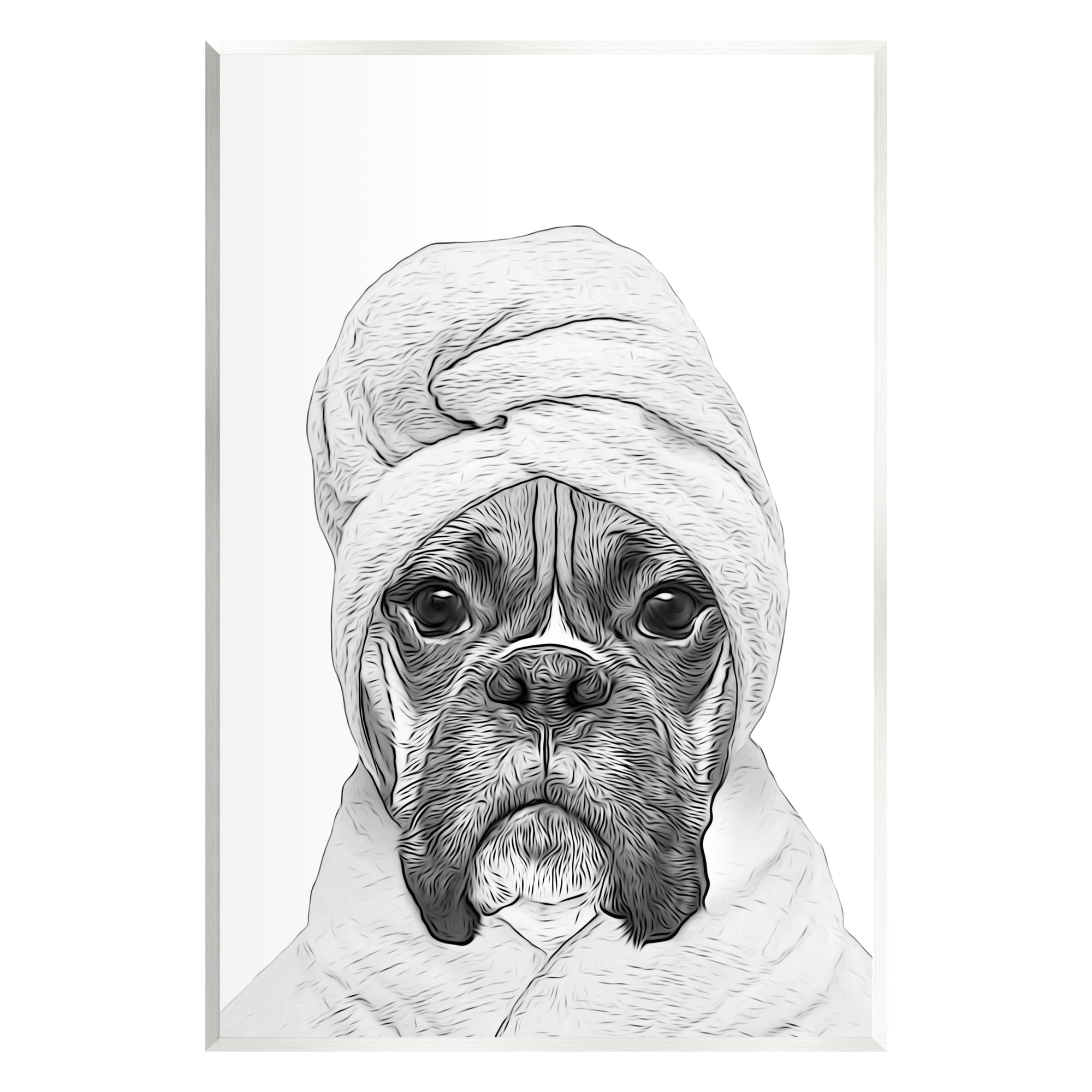 Stupell Industries Dog In Bathrobe Funny Pet Animals & Insects Painting Unframed Art Print Wall Art