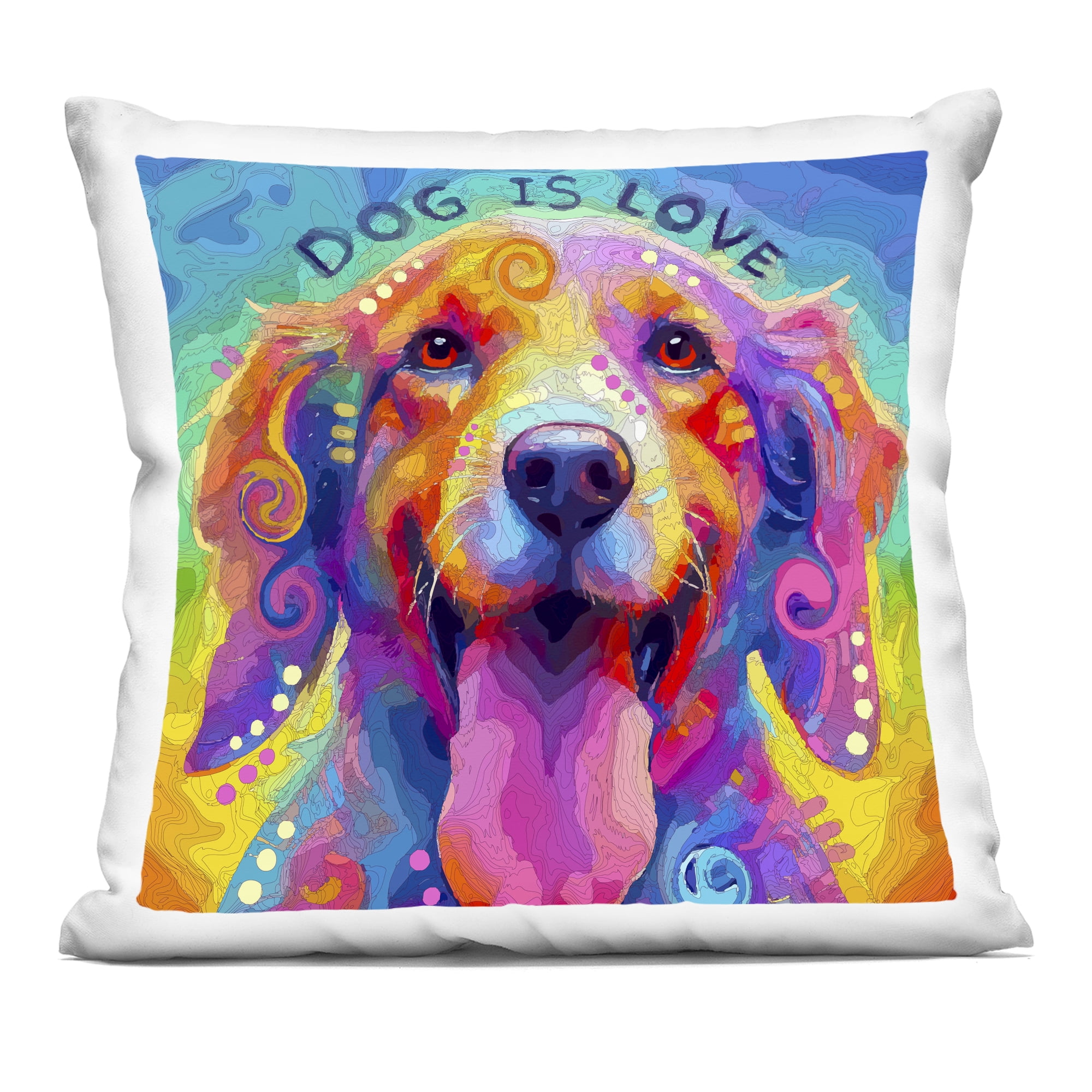 Stupell Industries Dog Is Love Swirled Pattern Decorative Printed Throw Pillow, design by Dean Russo- Evolution Collection