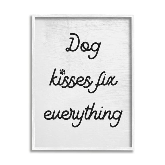 Stupell Industries Dog Kisses Fix Everything Pet Motivational Love Phrase ,24 x 30, Design by Daphne Polselli
