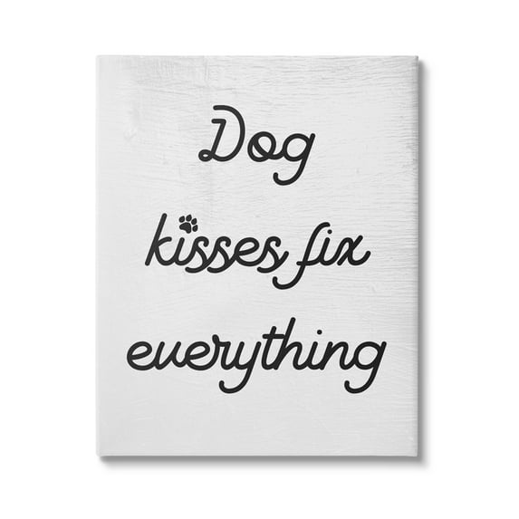 Stupell Industries Dog Kisses Fix Everything Pet Motivational Love Phrase ,36 x 48, Design by Daphne Polselli