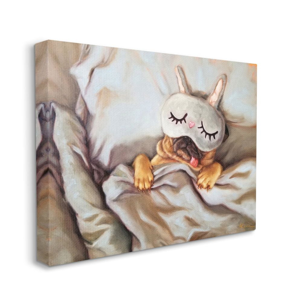 Stupell Industries Dog Nap Relaxation Pet Animal Humor Self-Care Canvas Wall Art Design by Lucia Heffernan, 16" x 20"