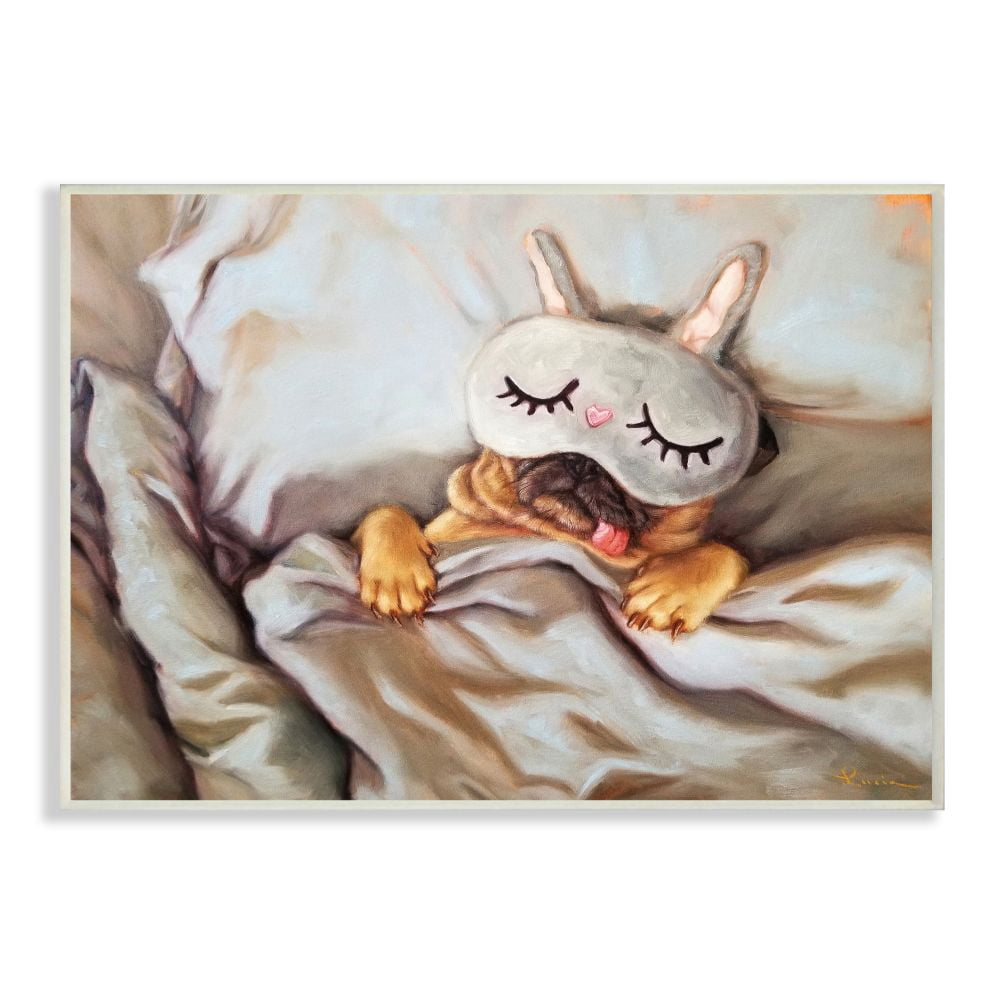 Stupell Industries Dog Nap Relaxation Pet Animal Humor Self-Care Wall Plaque Design by Lucia Heffernan