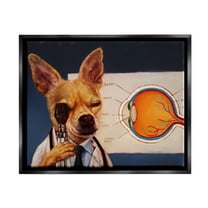 Stupell Industries Dog Optometrist Funny Animal Animals & Insects Painting Black Floater Framed Art Print Wall Art