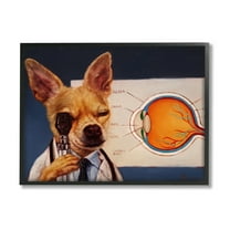 Stupell Industries Dog Optometrist Funny Animal Animals & Insects Painting Black Framed Art Print Wall Art