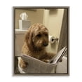 thumbnail image 1 of Stupell Industries Eclectic Dog & Paper on Toilet Brown Floating Frame Canvas Art, 25 x 31, by Abigail Walker, 1 of 8