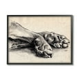 thumbnail image 1 of Stupell Industries Dog Paw Charcoal Design Minimal Tan Black Black Framed by Jennifer Paxton Parker, 1 of 8