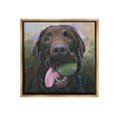 thumbnail image 1 of Stupell Industries Dog Playing Ball Portrait Animals & Insects Painting Brown Floater Framed Canvas Art Print Wall Art, 18 x 18, 1 of 10