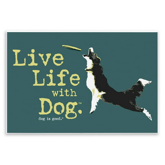 Stupell Industries Dog Playing Fetch Phrase Animals Painting Unframed Art Print Wall Art, 15 x 10