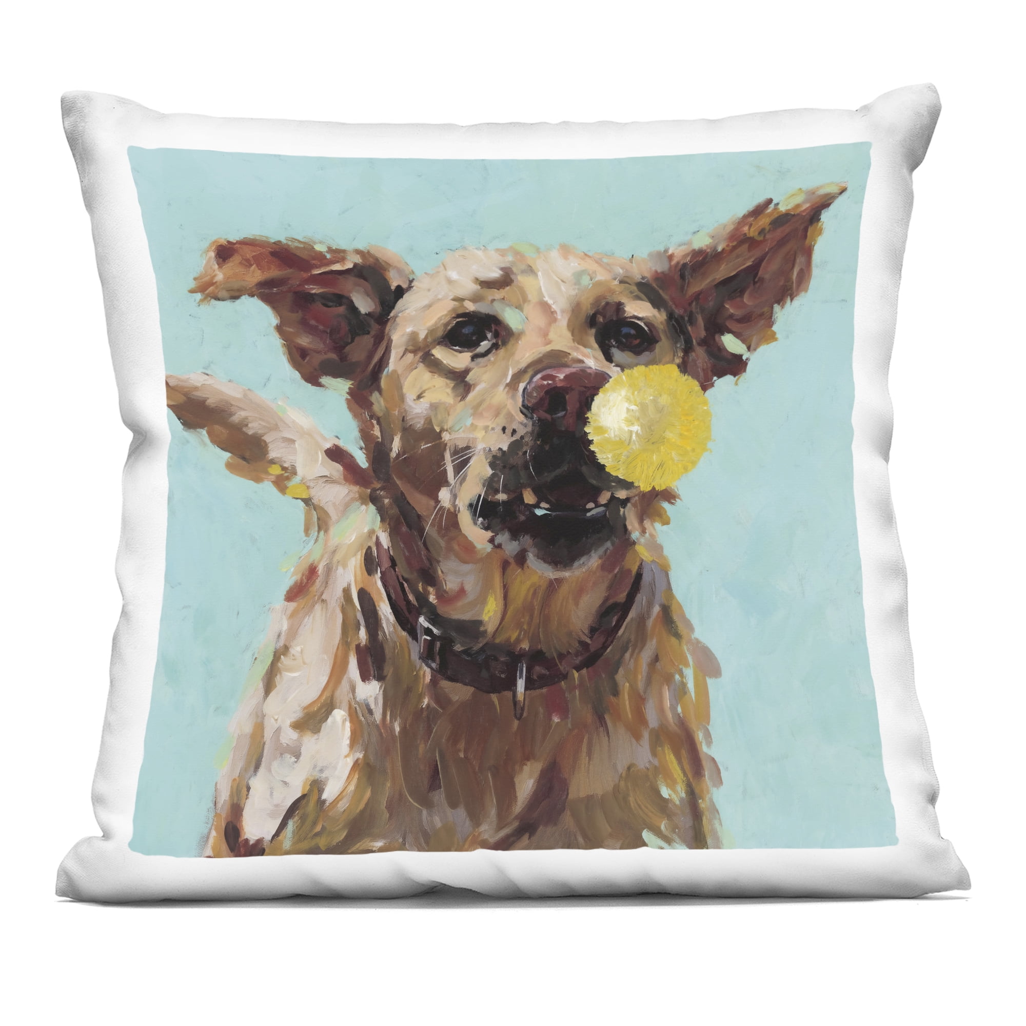 Stupell Industries Dog Playing with Ball Decorative Printed Throw Pillow, design by Studio Bautista