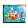 thumbnail image 1 of Stupell Industries Dog Swimming Underwater Animals & Insects Painting Gold Floater Framed Art Print Wall Art, 21 x 17, 1 of 9
