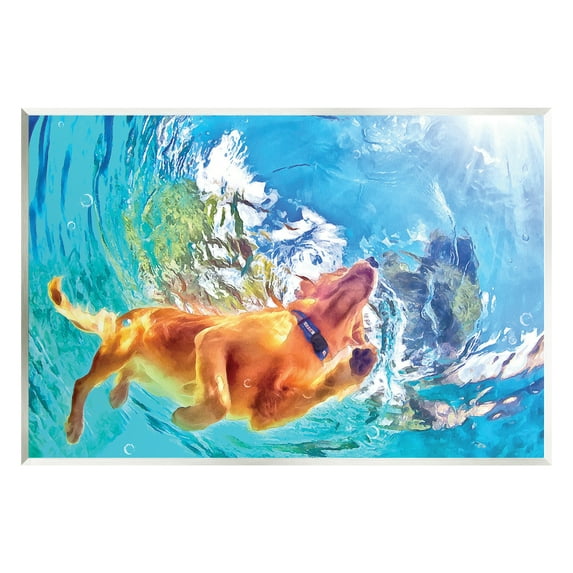 Stupell Industries Dog Swimming Underwater Animals & Insects Painting Unframed Art Print Wall Art, 15 x 10