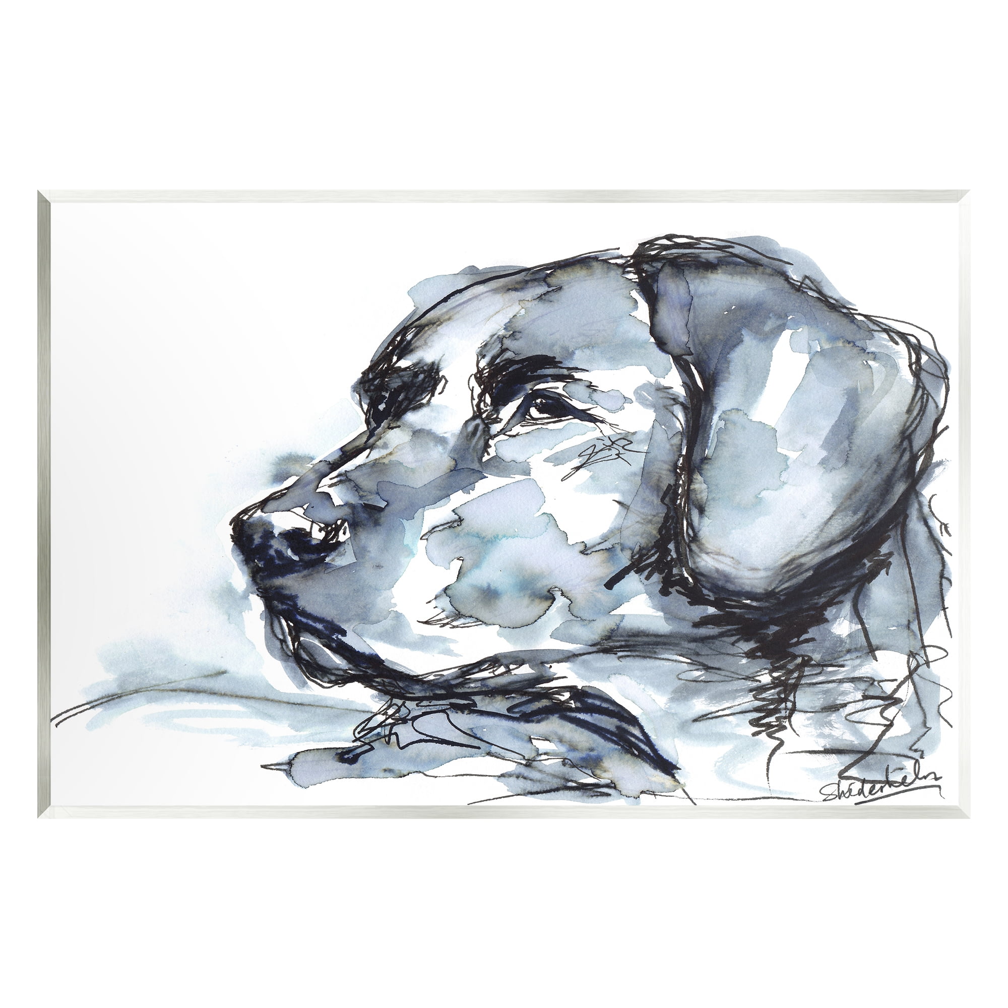 Stupell Industries Dog Watercolor Portrait Animals & Insects Painting Unframed Art Print Wall Art, 15 x 10