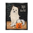 thumbnail image 1 of Stupell Industries Dog Wearing Mummy Costume Trick or Treat Halloween Graphic Art Jet Black Floating Framed Canvas Print Wall Art, Design by Diane Neukirch, 1 of 5