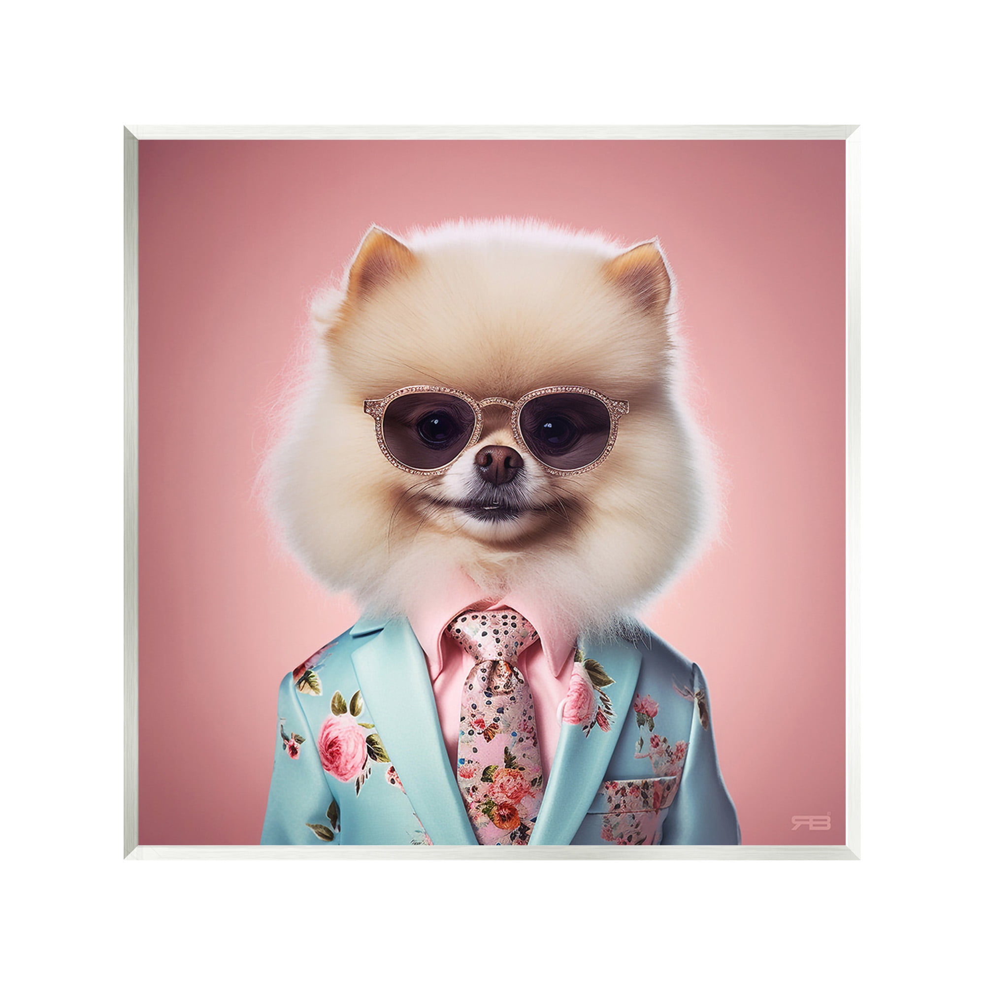 Stupell Industries Dog in Chic Suit Animals & Insects Painting Unframed Art Print Wall Art, 12 x 12