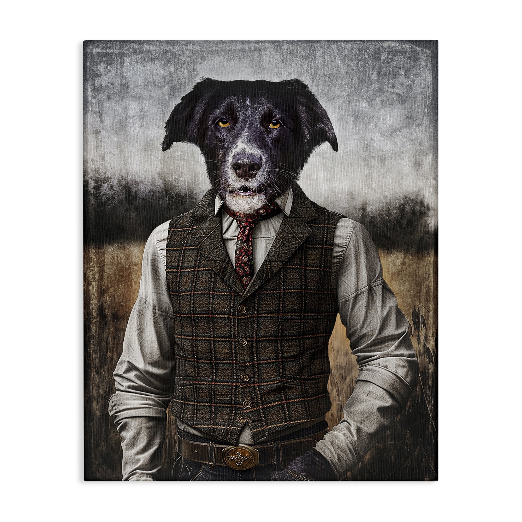 Stupell Industries Dog in Colonial Clothes Animals & Insects Painting Gallery Wrapped Canvas Art Print Wall Art, 24 x 30