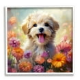 thumbnail image 1 of Stupell Industries Dog in Daisy Meadow Animals & Insects Painting White Framed Art Print Wall Art, 17 x 17, 1 of 9
