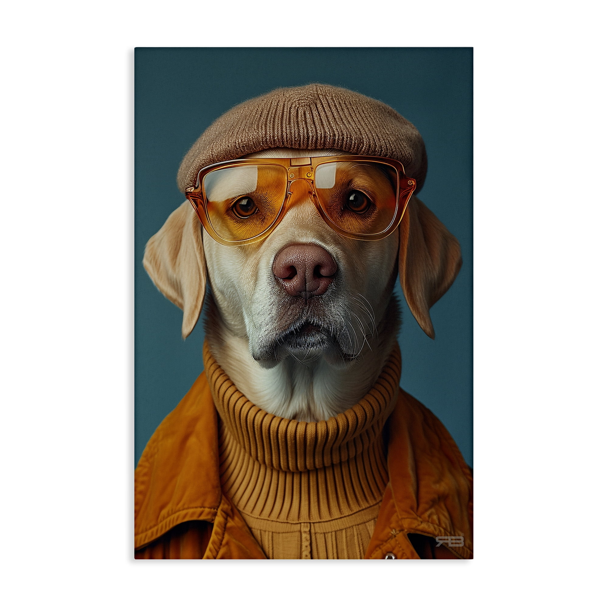 Stupell Industries Dog in Knit Fashion Animals & Insects Painting Gallery Wrapped Canvas Art Print Wall Art, 24 x 36