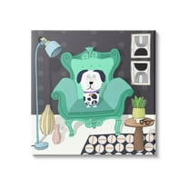 Stupell Industries Dog in Modern Room Animals & Insects Painting Gallery Wrapped Canvas Art Print Wall Art, 17 x 17