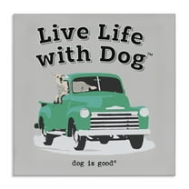 Stupell Industries Dog in Pickup Truck Animals Painting Wrapped Canvas Art Print Wall Art, 17 x 17