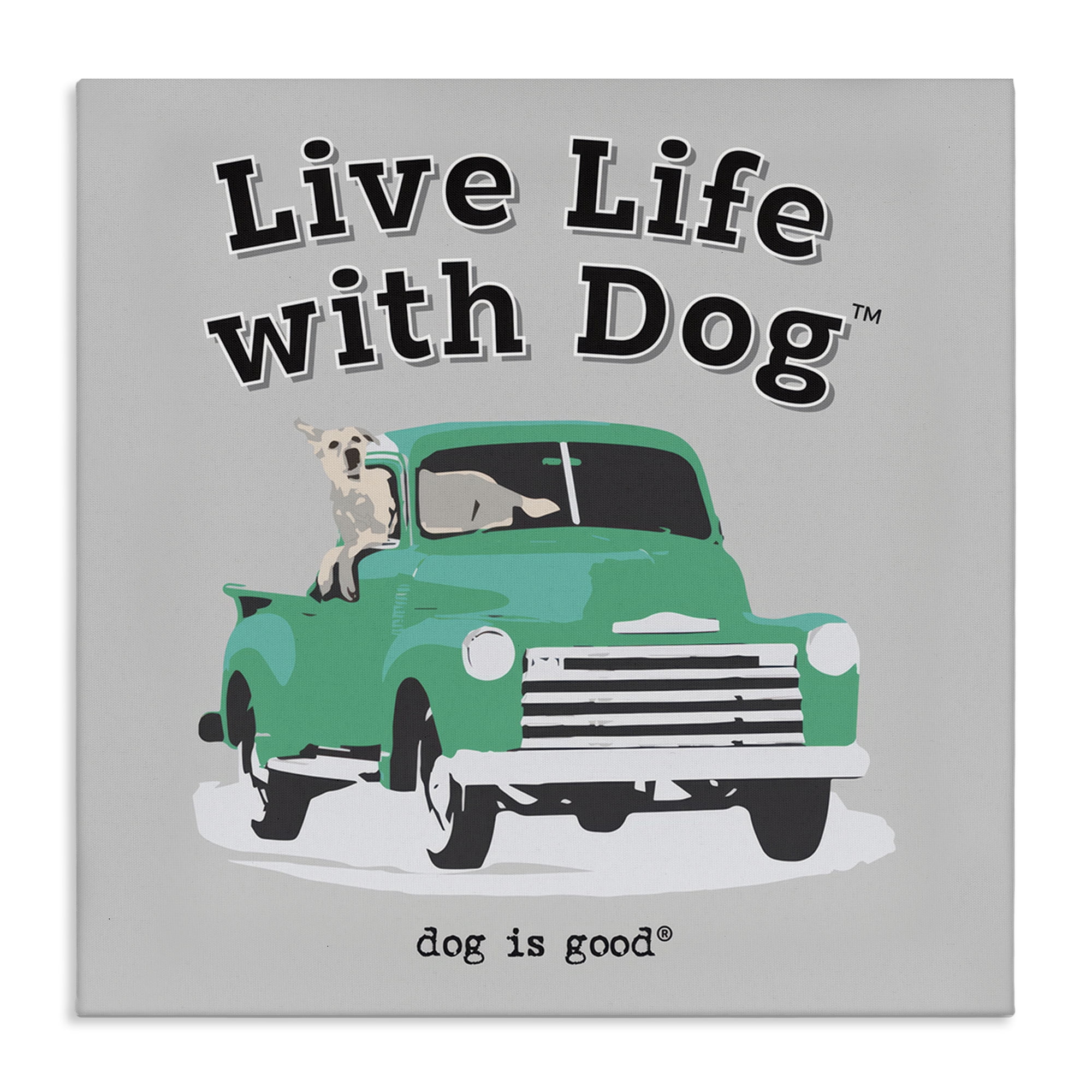 Stupell Industries Dog in Pickup Truck Animals Painting Wrapped Canvas Art Print Wall Art, 30 x 30