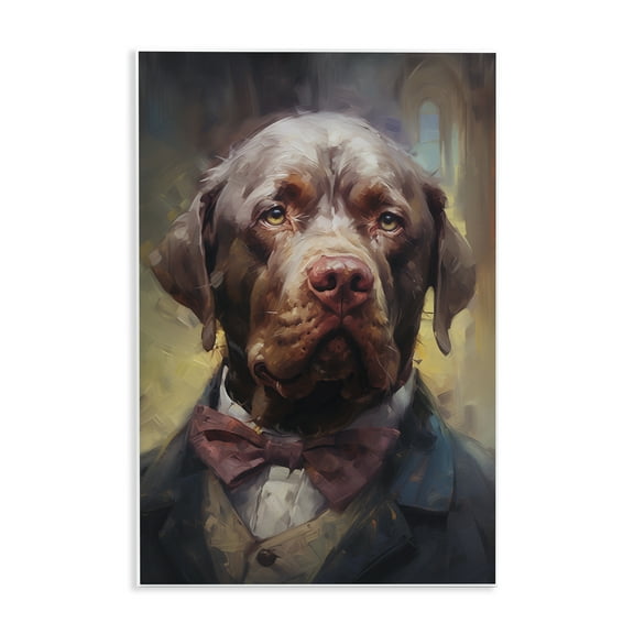 Stupell Industries Dog in Timeless Suit Fashion Animals Painting Unframed Art Print Wall Art, 10 x 15