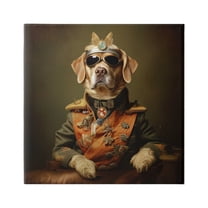 Stupell Industries Dog in Vintage Vest Animals & Insects Painting Gallery Wrapped Canvas Art Print Wall Art, 17 x 17