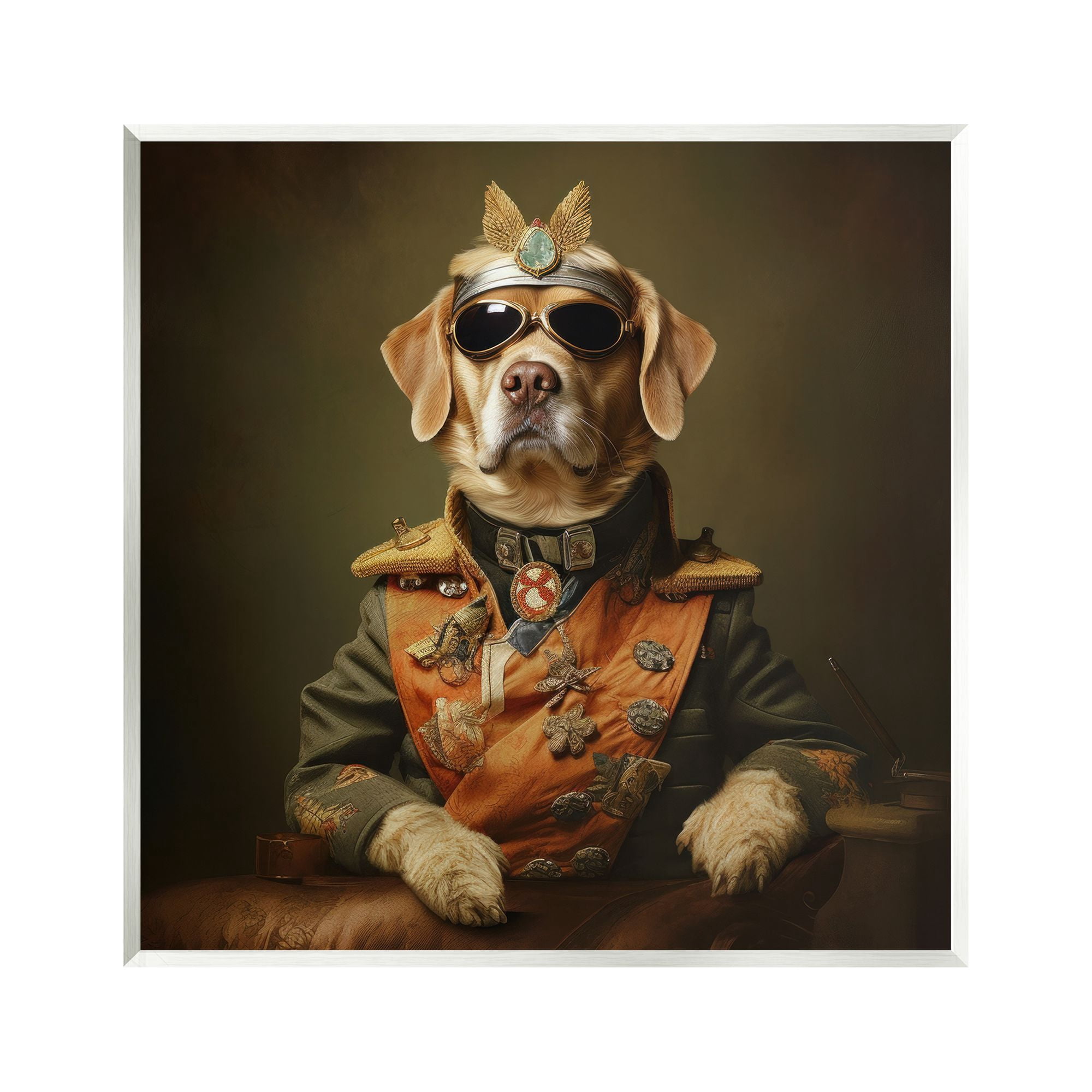 Stupell Industries Dog in Vintage Vest Animals & Insects Painting Unframed Art Print Wall Art, 12 x 12