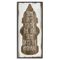 Stupell Industries Dog or Hydrant Funny Pet Metaphor Typography Painting Black Framed Art Print Wall Art, 10 x 24