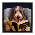 thumbnail image 1 of Stupell Industries Dog with Bird Watching Book Animals & Insects Painting Black Floater Framed Canvas Art Print Wall Art, 18 x 18, 1 of 9