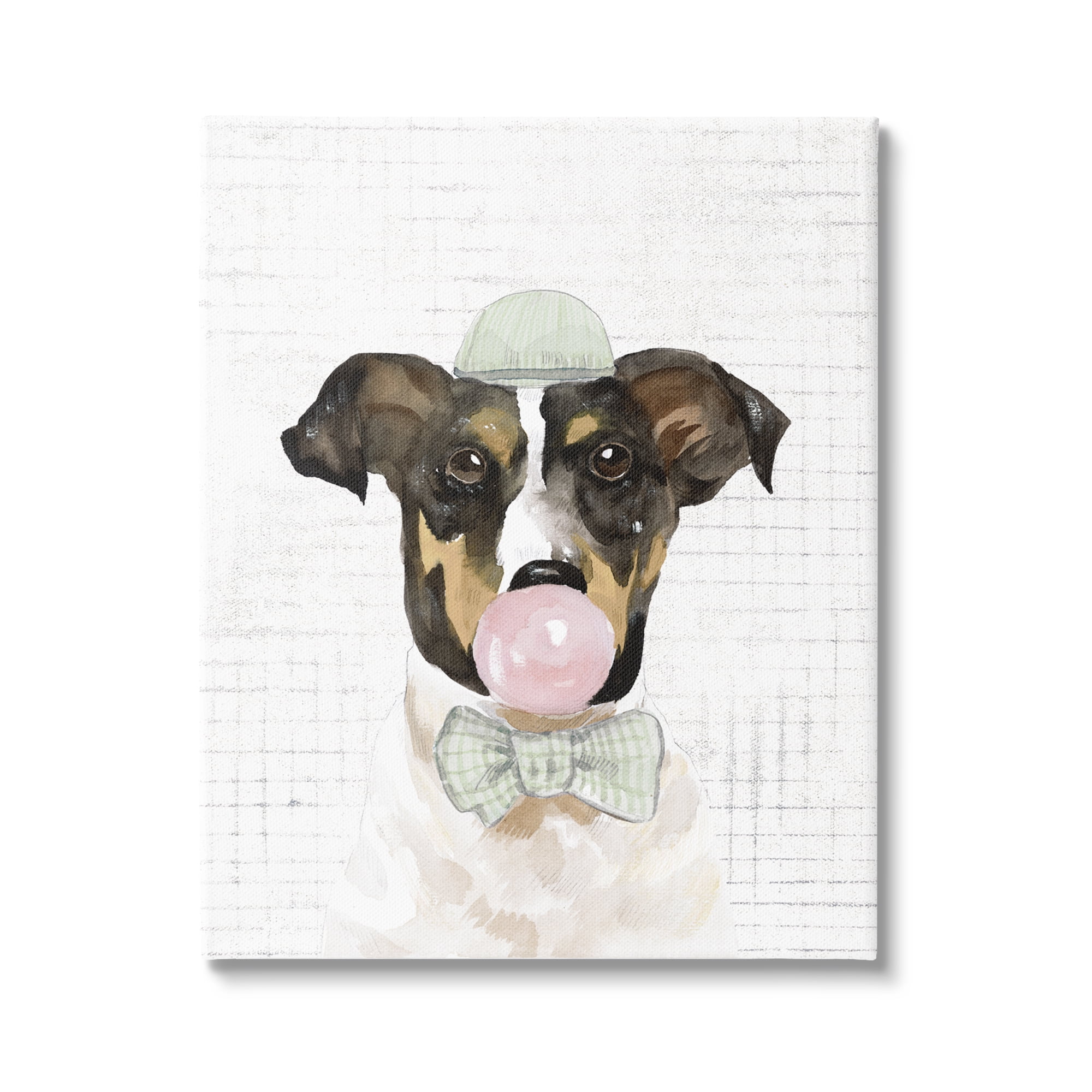 Stupell Industries Dog with Bowtie Patterned Animals & Insects Painting Gallery Wrapped Canvas Print Wall Art, 36 x 48