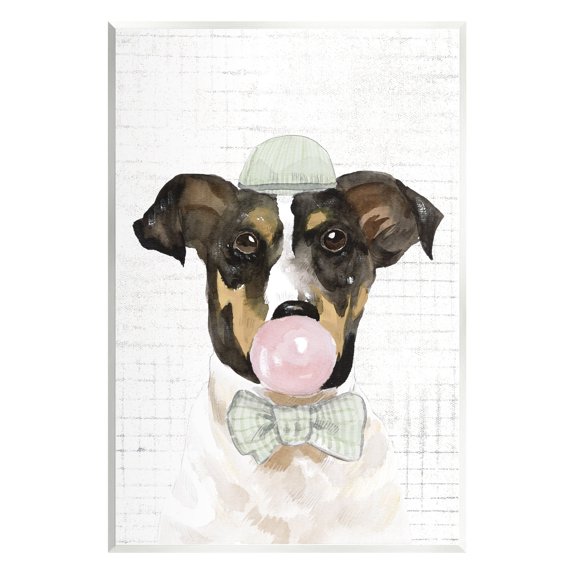 Stupell Industries Dog with Bowtie Patterned Animals & Insects Painting Unframed Art Print Wall Art, 13 x 19