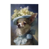 Stupell Industries Dog with Fashionable Hat Animals Painting Unframed Art Print Wall Art, 10 x 15