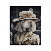 Stupell Industries Dog with Floral Hat Animals & Insects Painting Unframed Art Print Wall Art, 11 x 14