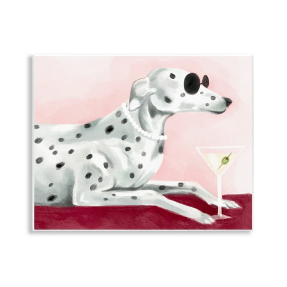 Stupell Industries Dog with Martini Animals Painting Unframed Art Print Wall Art, 14 x 11